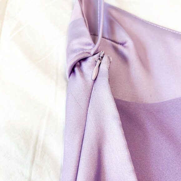 Zara Lilac Satin Effect Midi Slip Dress XS Lilac Lavender - Picture 12 of 12
